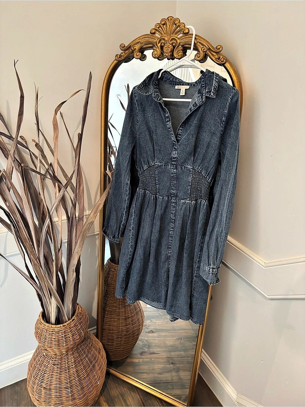 Cato Cotton Denim Mini Dress Size Medium